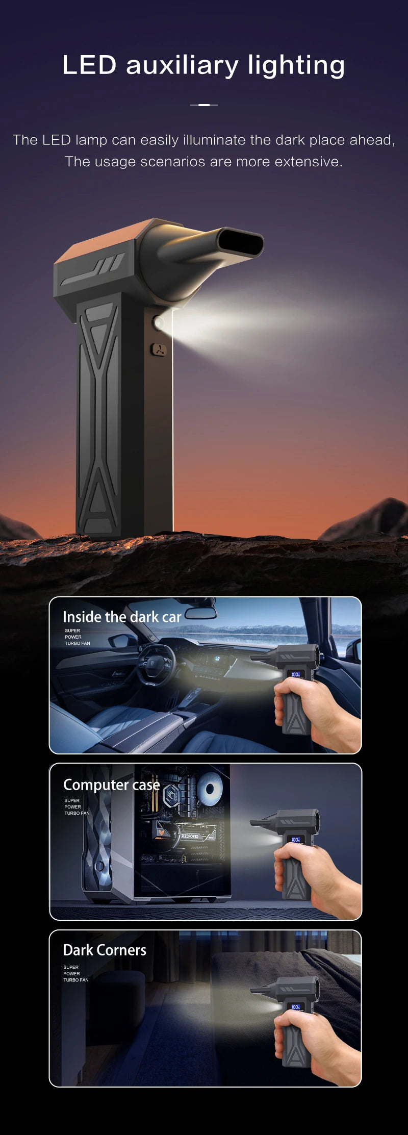 P70 Turbo Jet Blower 110000RPM High Power Air Blower Brushless Motor Turbo Fan Wind Speed 52m/s 40000mAh Violent Air Blower