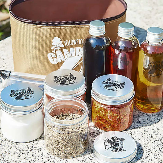 8Pcs Camping Seasoning Bottle Set with Storage Bag Spice Containers Camping Spice Kit for Outdoor Travel Camping BBQ Picnic